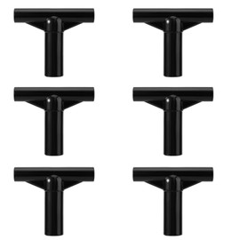 Lyreh 6pcs Trampoline Pole Covers T-Tube Connectors, Black Plastic Trampoline Connector End Caps Replacement Parts for Connection Between Top Pole and Net