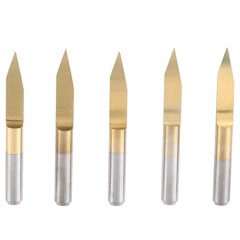 10pcs 3.175mm Titanium Coated Tungsten Steel Engraving CNC Bit Carving