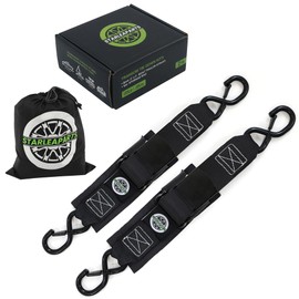 STARLEAPARTS STARLEAPARTS Transom Tie Down Kits (2PK) -2" x 48" Boat Transom Straps - 1,200lb Break Strength Boat Straps for Trailer, Boat or Kayak Secure(Black)
