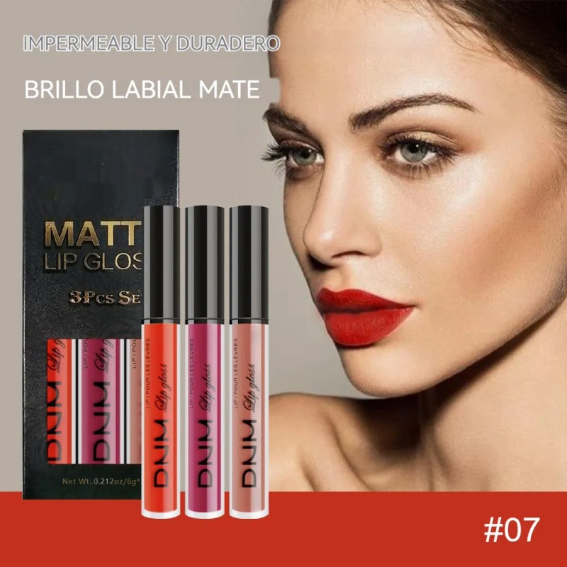 Kit Lápiz Labial Líquido Mate De Larga Impermeabl Y Duración