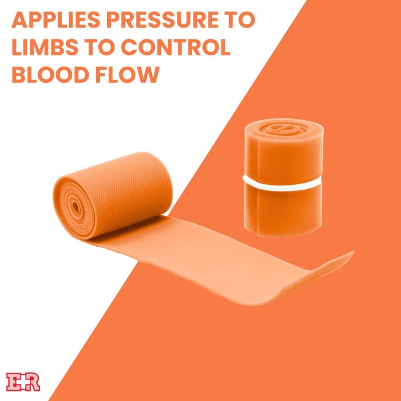 Ever Ready First Aid Orange Latex-Free Disposable Tourniquet – 10