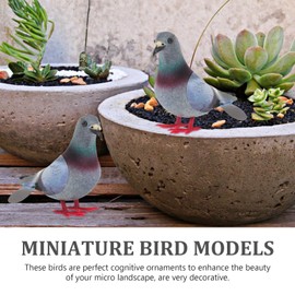 Yardwe 2PCS Simulation Pigeon Model, Foam Fake Pigeon Artificial Animal Model Bird Statue for Lawn Garden Ornament Miniature Decoration