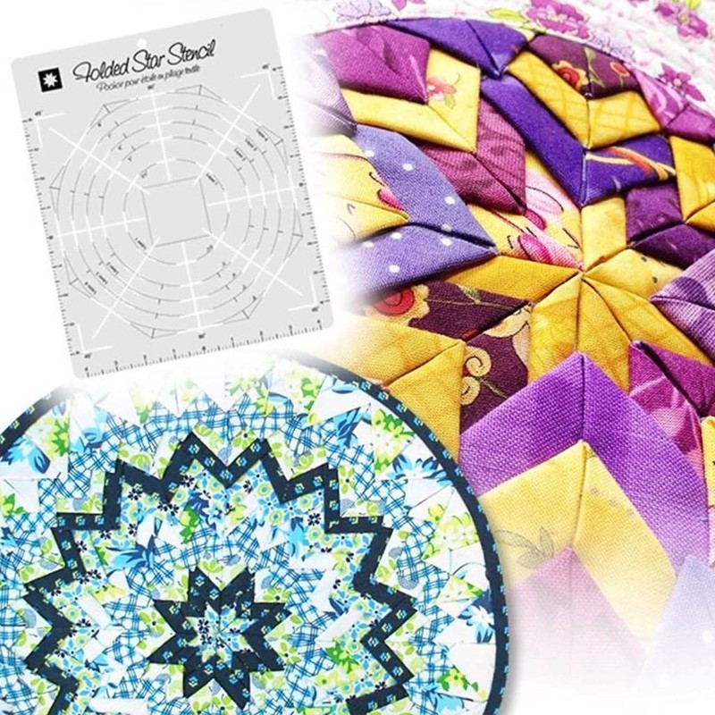 Folded Star Hot Pad Interfacing Templates Sewing Stencil Guide Ruler