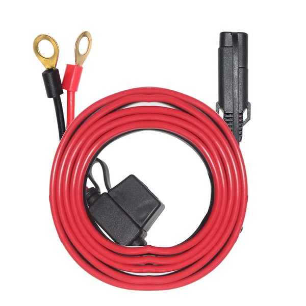 SPARKING 6FT Ring Terminal Cable - SAE to O Ring Terminal Harness Quick Connect/Disconnect Assembly, 10A Fuse (6FT)