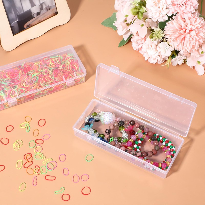 12 Pack 6 Inch Plastic Storage Boxes, Small Rectangle Clear