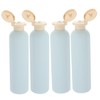 MERRYHAPY 4pcs Refillable Plastic Shampoo Bottles with Flip Lids 260ml