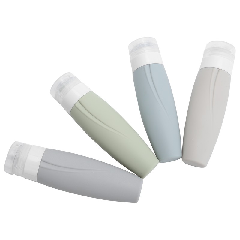 Empty Dispenser Bottle Silicone Refillable Container Shampoo Body Wash Travel