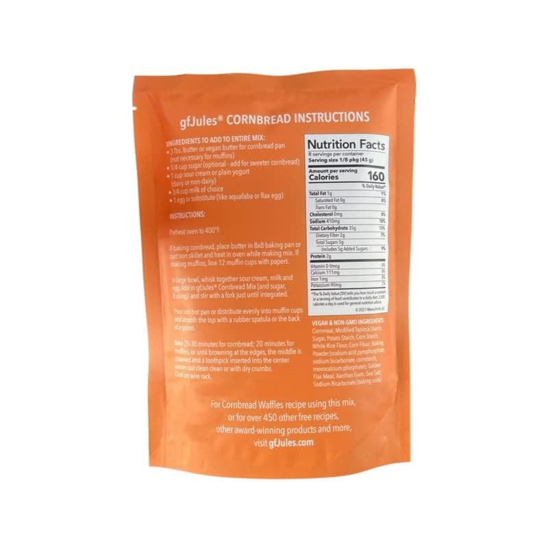 gfJules Certified Gluten Free Cornbread Baking Mix | No Grit,