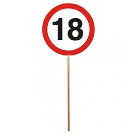 12er SET Mini Plates L: 26.5 cm D: 9.5 cm 18, Birthday Theme: Traffic Sign