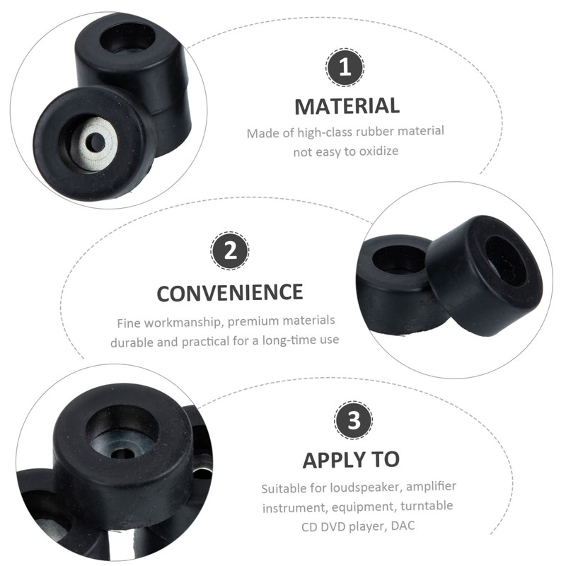 KOMBIUDA 8Pcs Isolation Feet Pads for Speakers Shockproof Rubber Base