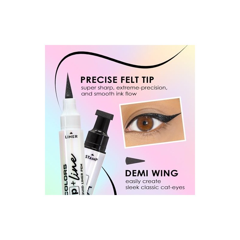 L.A. COLORS Stamp & Line Eyeliner, Demi Wing Black CLE699