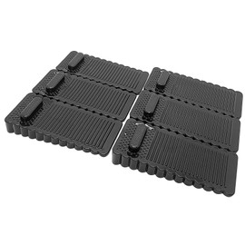 Dazkzooy Door Stop Floor Pack of 6 Black - Height-Adjustable Non-Slip Door Wedge Made of Scratch-Resistant Rubber, Non-Toxic and Odourless Door Buffer for Balcony Door, Study and Children's Room