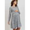 HELLO MIZ Women's Maternity Sweater Knit Dress with Pocket (Heather