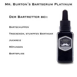 Mr. Burton's Platinum Beard Serum - High Dose Care Serum - Weekly Treatment - The Beard Saver - Extreme Care in Heat Cold Heating Air Beard Serum Beard Oil