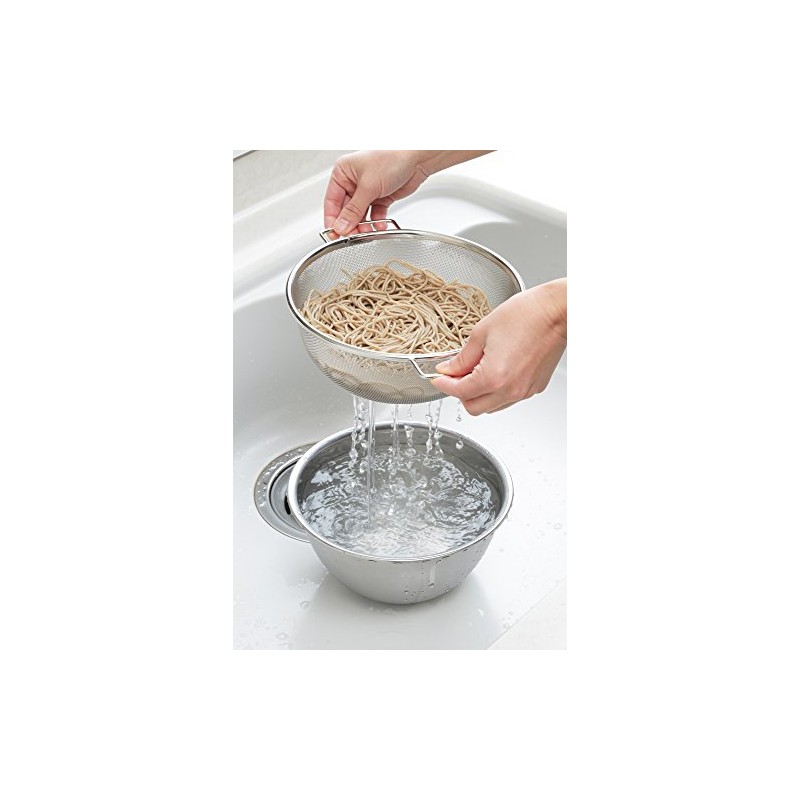 Yoshikawa 3804633 Colander Ball Set, Easy to Drain, Silver, Set