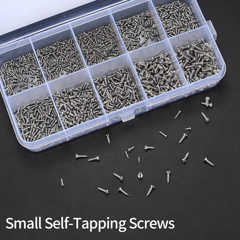 1200 Pcs Mini Screw kit, M1/M1.2/M1.4/M1.7 Micro Phillips Head Pan