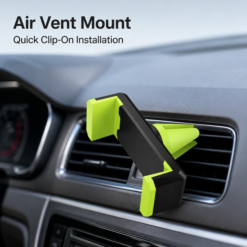 Car Phone Holder for Navigation – Green Air Vent Mount