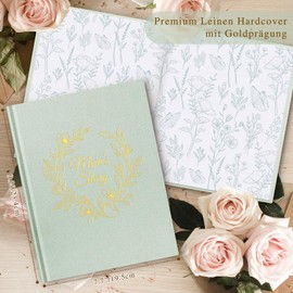 Lanpn Mama erzähl mal Book, 270+ Questions to Mother Life Story Filling Book Memory Book, Mom Life Story Book Memory Guided Journal, Mother's Day Birthday Gift, Sage Green