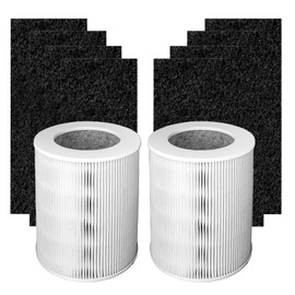 H-HF670-VP Replacement Value Pack for HP670 Tower Air Purifier, 2 Pack H13 True Hepa and 8 Pack Activated Carbon Pre-Filter