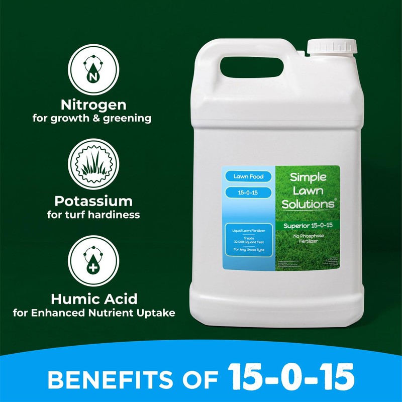 Superior 15-0-15 Liquid Lawn Fertilizer - Lawn Food for Growth