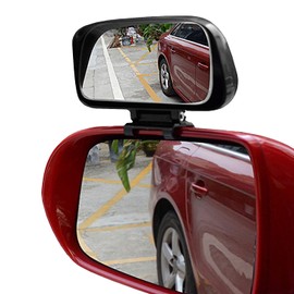 JONMON Blind Spot Mirror - 1 Pack Adjustable 360 Degree Rotation Car Auxiliary Convex Wide Angle Mirror Snap Way Clip On Side Rearview Mirror Universal for Cars Truck SUVs