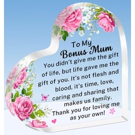 TTOVEN Bonus Mum Gifts,Bonus Mum Birthday Gifts from Daughter Son,Bonus Mum Christmas Mothers Day Gifts