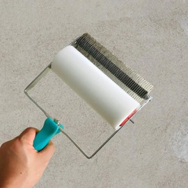 F Fityle Iron Sheet Roller Cloth Pattern Paint Roller, Art Professional,Reusable Linen Fabric Texture, Handheld Tool with Handle