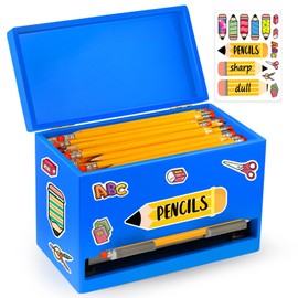 YEGEER Pencil Dispenser for Classroom, Wooden Pencil Holder for, Classroom Teacher Must Have, Pencils Straws Organization & Storage for Classroom Office Kitchen Restaurant