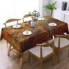DANSICUINI Brown Rust Metal Rectangle Tablecloth Gold Rusty Table Cloth