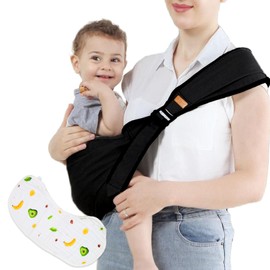Zurligi Baby Carrier Toddler Sling Multifunction Ergonomic, with Burp Towel Lightweight Baby Carrier Sling, Adjustable Size Breathable Easy to Wear for Shopping Travel