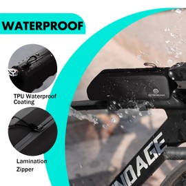 OFFBONDAGE Waterproof Bike Top Tube Bag - TPU Bolt-On & Strap Mount Frame Pack, Lightweight Aerodynamic Cycling Storage for Mountain/Road/Gravel