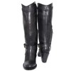 Women's Western Cowboy Boot Round Toe (7, Black)