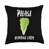 Please Romaine Calm Lettuce Healthy Vegetable Throw Pillow