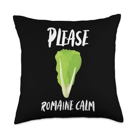 Please Romaine Calm Lettuce Healthy Vegetable Throw Pillow