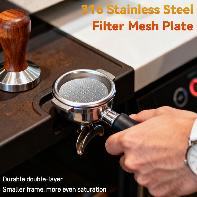 3 Pack 53.3mm Stainless Steel Espresso Puck Screen Reusable 0.8mm