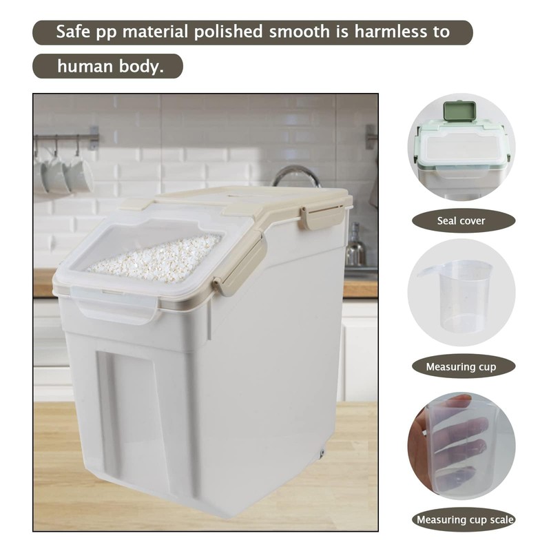 50 lb Flour Storage Container, 2 Pack Rice Storage Container