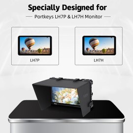 Nitze Cage for PortKeys LH7P / LH7H 7" Monitor with Built-in NATO Rail and PU Leather Sunhood - JT-I03B