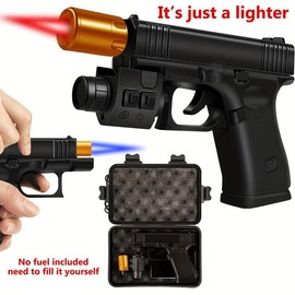 (1No Fuel Included) Windproof Butane Lighter Refillable Torch Ligher For Cooking & Daily Use Black Kitchen:_Black