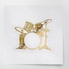 Decal Stickers Of Detailed Drum Set (Metallic Gold) Premium Waterproof