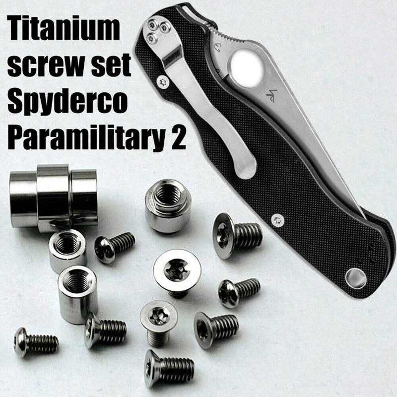 TEAMWILL Titanium Screws, Pivot kit, & Lanyard Tube for Spyderco