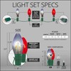 50' FlexFilament LED Red and Cool White C9 Christmas Lights