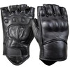 MDM Mens Cow Nappa Leather Fingerless Motorcycle Gloves - Shock