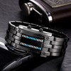 Dual Line Binary Watch Digital Blue LED Alloy Binary Fashion