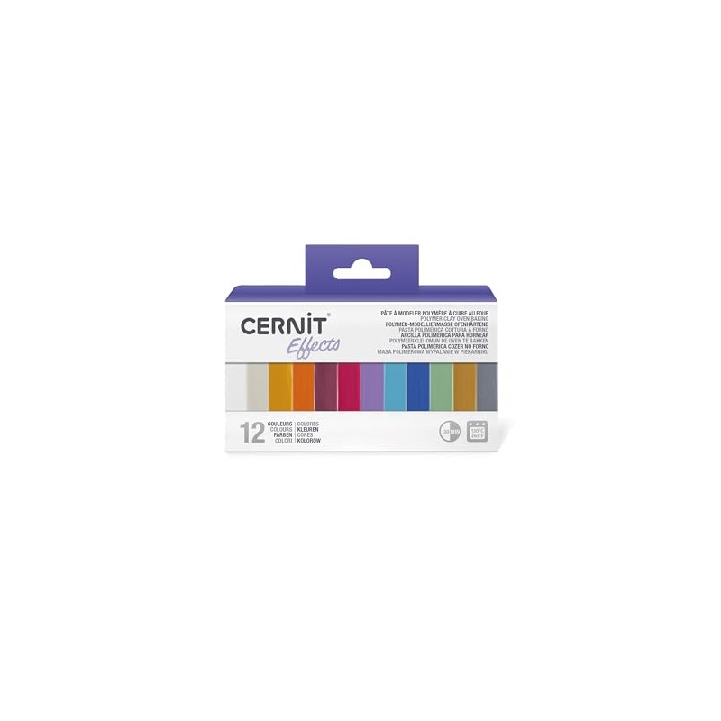 Cernit CEASS003C - Set of 12 Colours Oven Hardening Polymer