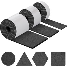 Almohadillas Protectoras de Fieltro para Muebles, 3 Cintas Almohadillas para Patas 4mm de Espesor, Antideslizante con Pegamiento Proteger Piso (2 * 100cm + 5 * 100cm +10 * 100cm) (Negro)