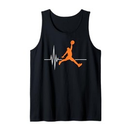 Basketball Heartbeat Slam Dunk Jumper Sports Graphic Tank Top