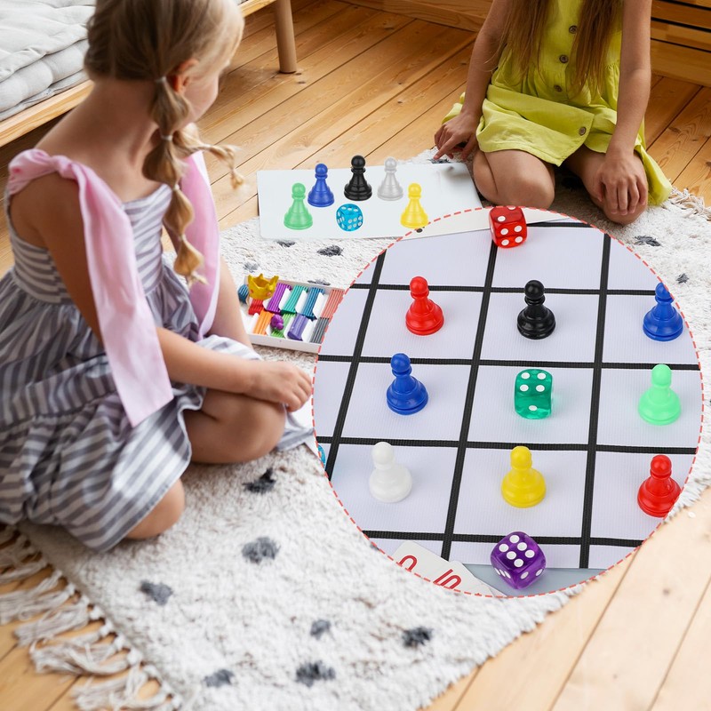 28pcs Multicolor Board Game Pieces, Game Pawns Include 24 Chess
