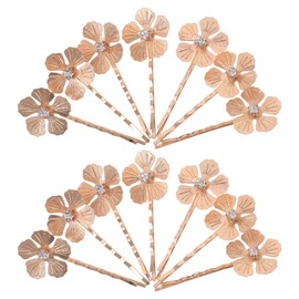 Beavorty 12 Mini Pinzas Para El Pelo Con Flores Doradas Clips Decorativos Para Bodas Accesorios Para Trenzas Y Peinados Elegantes Para Mujeres