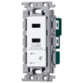 Panasonic Cosmo Series Wide 21 WTF147641W Embedded Charging Outlet 2 Ports, 3A, Grounding Outlet with Door, White