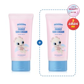 THE FACE SHOP [1+1] How to Train Your Dragon Natural Eco Family Sun Cream 150ml / 더페이스샵 [1+1] 드래곤 길들이기 내추럴 에코 패밀리 선크림 150ml
